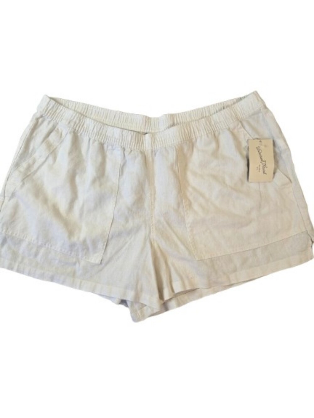 NWT UT Linen Blend Mid-Rise Shorts White Cream Size XL